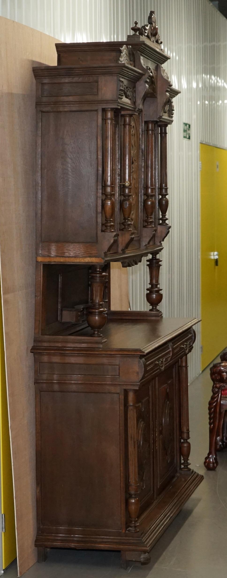 Lovely Hand Carved Solid Oak Dutch Cupboard Ornate Detailing Chest of Drawers For Sale 10