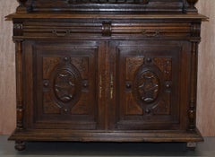 Lovely Hand Carved Solid Oak Dutch Cupboard Ornate Detailing Chest of Drawers