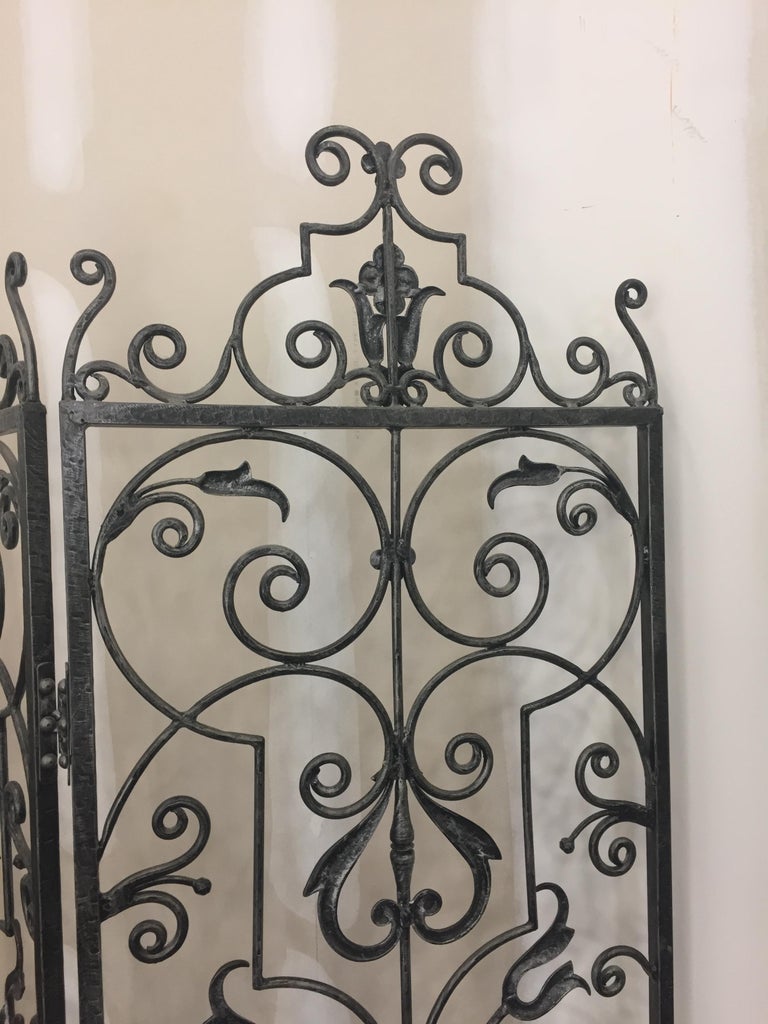 Lovely Hand Wrought Iron Filigree Screen Room Divider at 1stDibs