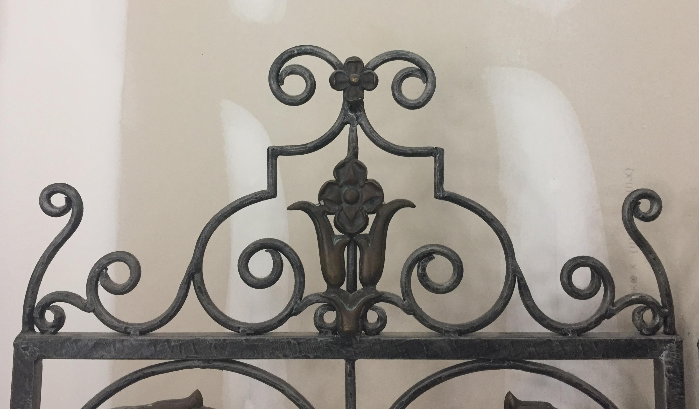 Lovely Hand Wrought Iron Filigree Screen Room Divider at 1stDibs