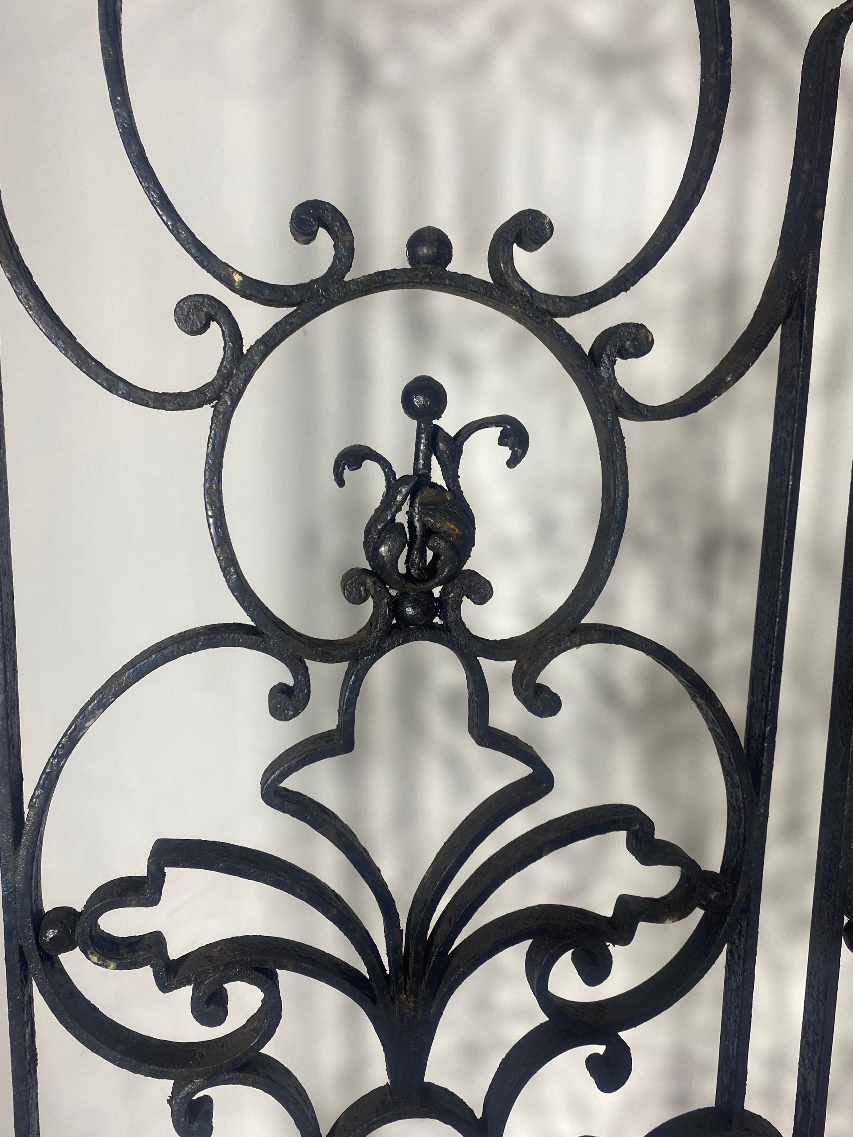 Mid-20th Century Lovely Hand Forged Wrought Iron Filigree Screen Room Divider, Garden element For Sale
