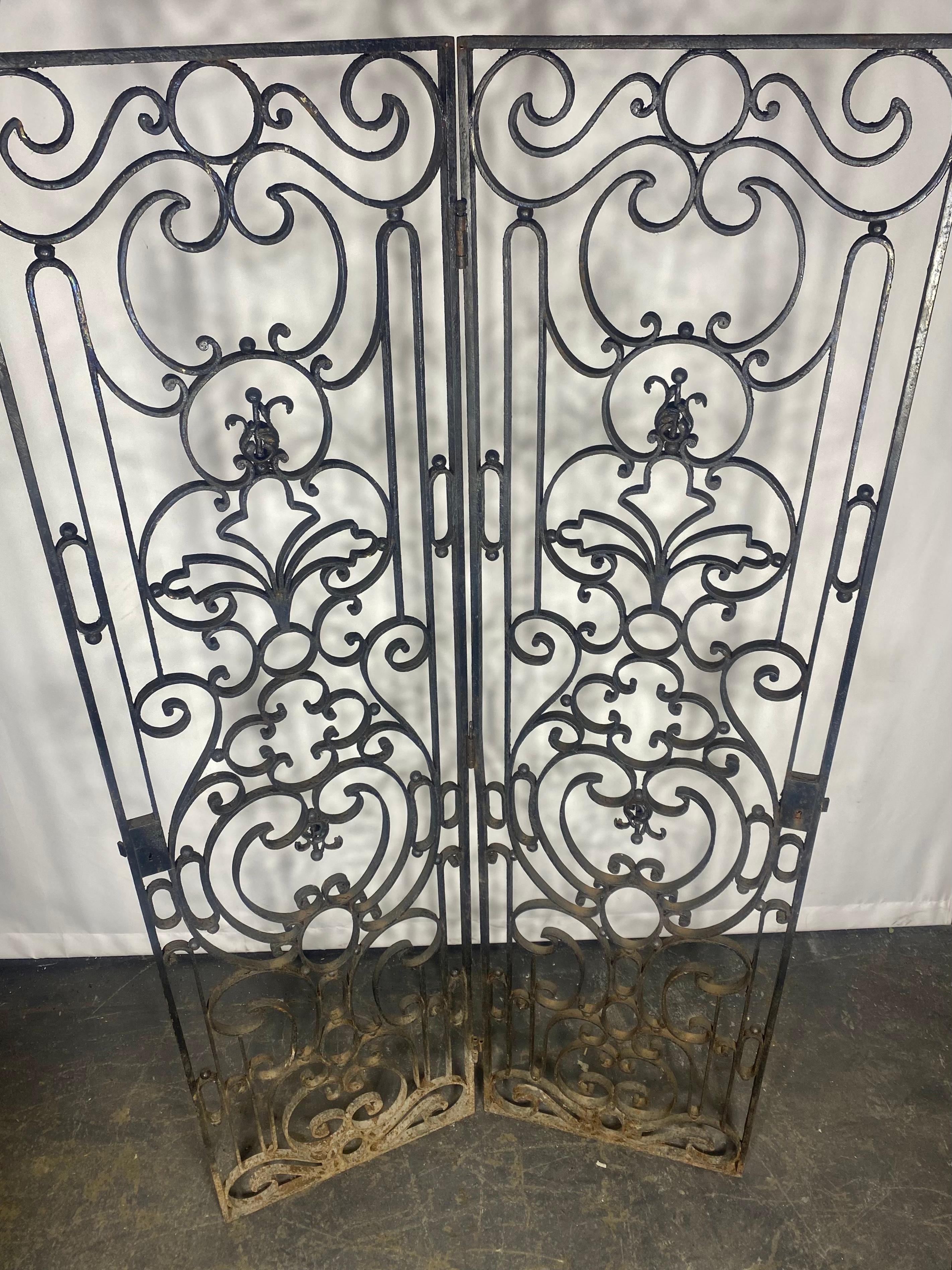 Lovely Hand Forged Wrought Iron Filigree Screen Room Divider, Garden element For Sale 1
