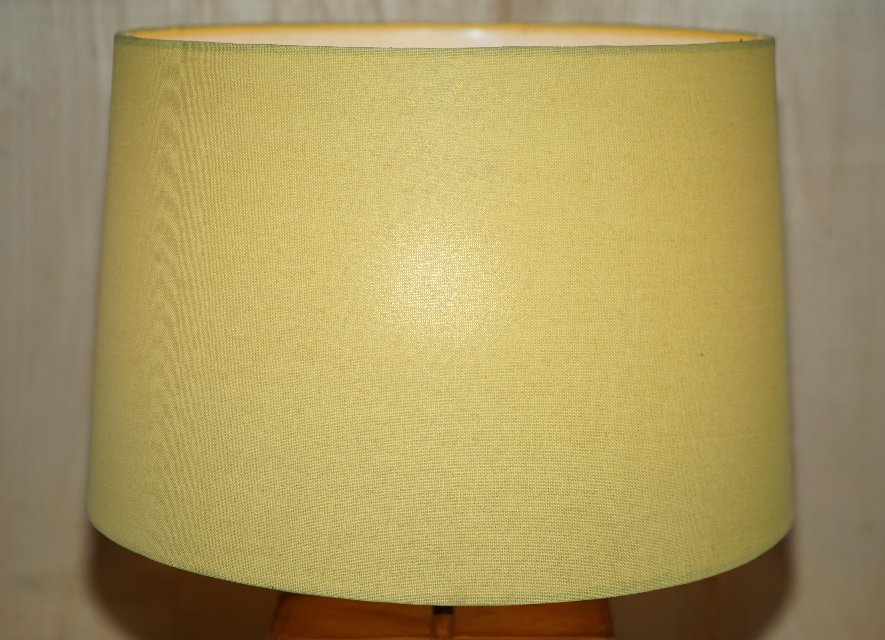 brown leather lamp