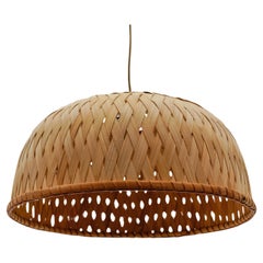 Lovely Handmade Mid-Century Modern Bamboo Wicker Pendant Light, 1960s Italy