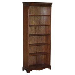 Lovely Hardwood Finish Library Open Bookcase Adjustable Shelves