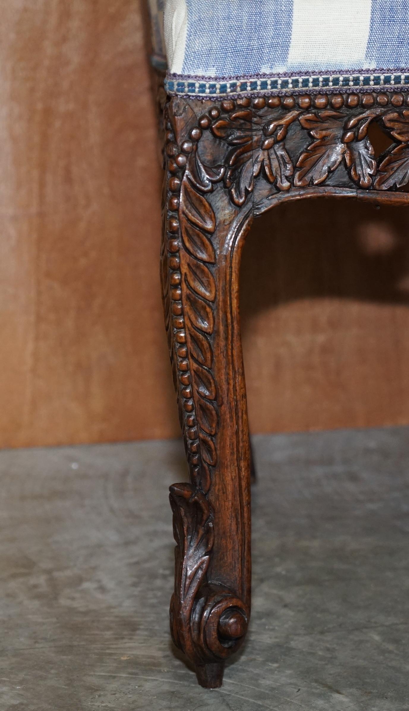Lovely Hardwood Hand Carved Anglo Indian Burmese Chair with Floral Detailing For Sale 4