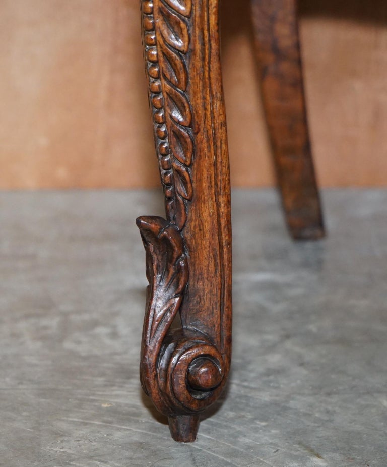 Lovely Hardwood Hand Carved Anglo Indian Burmese Chair with Floral Detailing For Sale 6