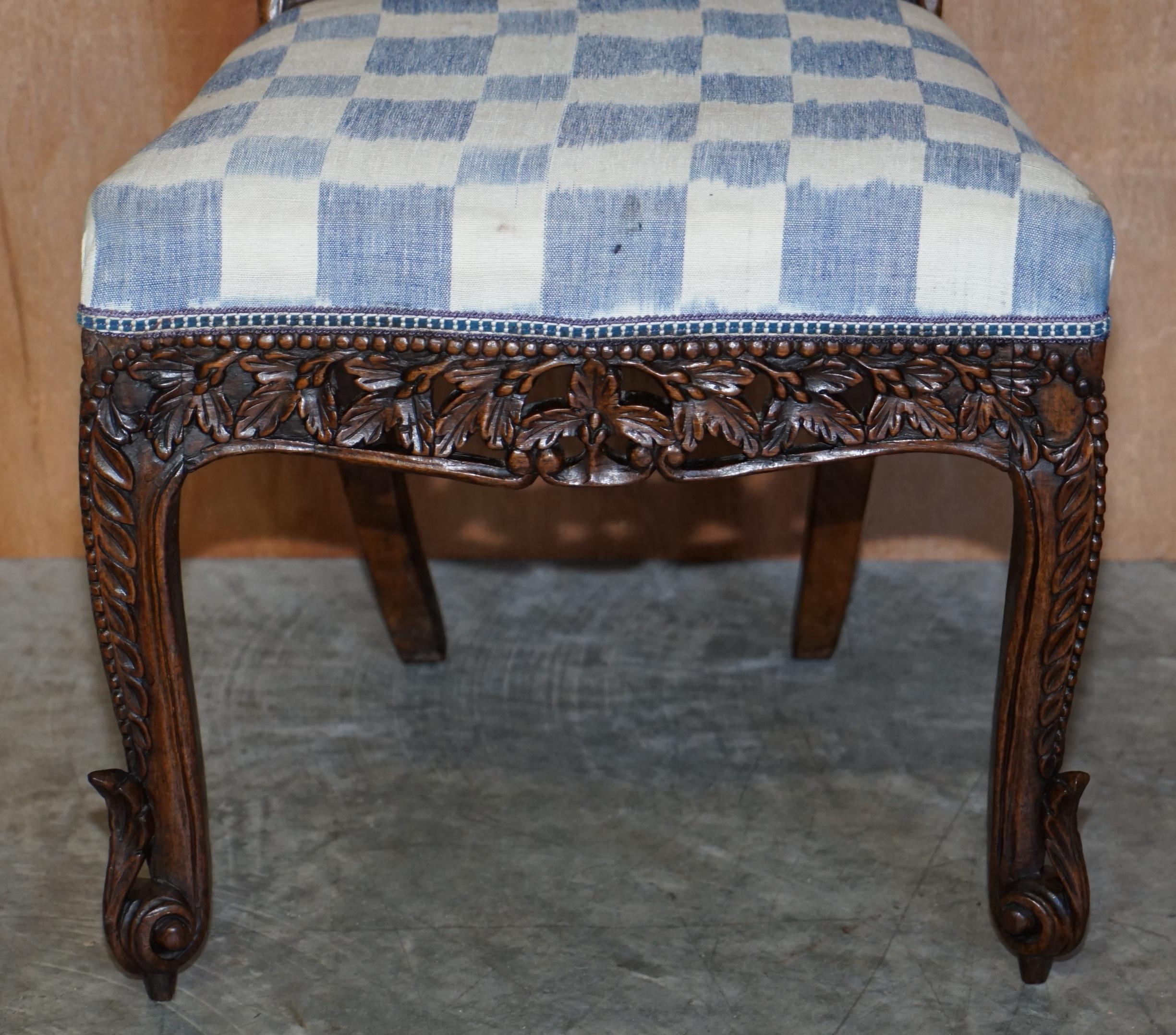 Schöner handgeschnitzter anglo-indischer birmanischer Stuhl aus Hartholz mit floralen Details im Angebot 2