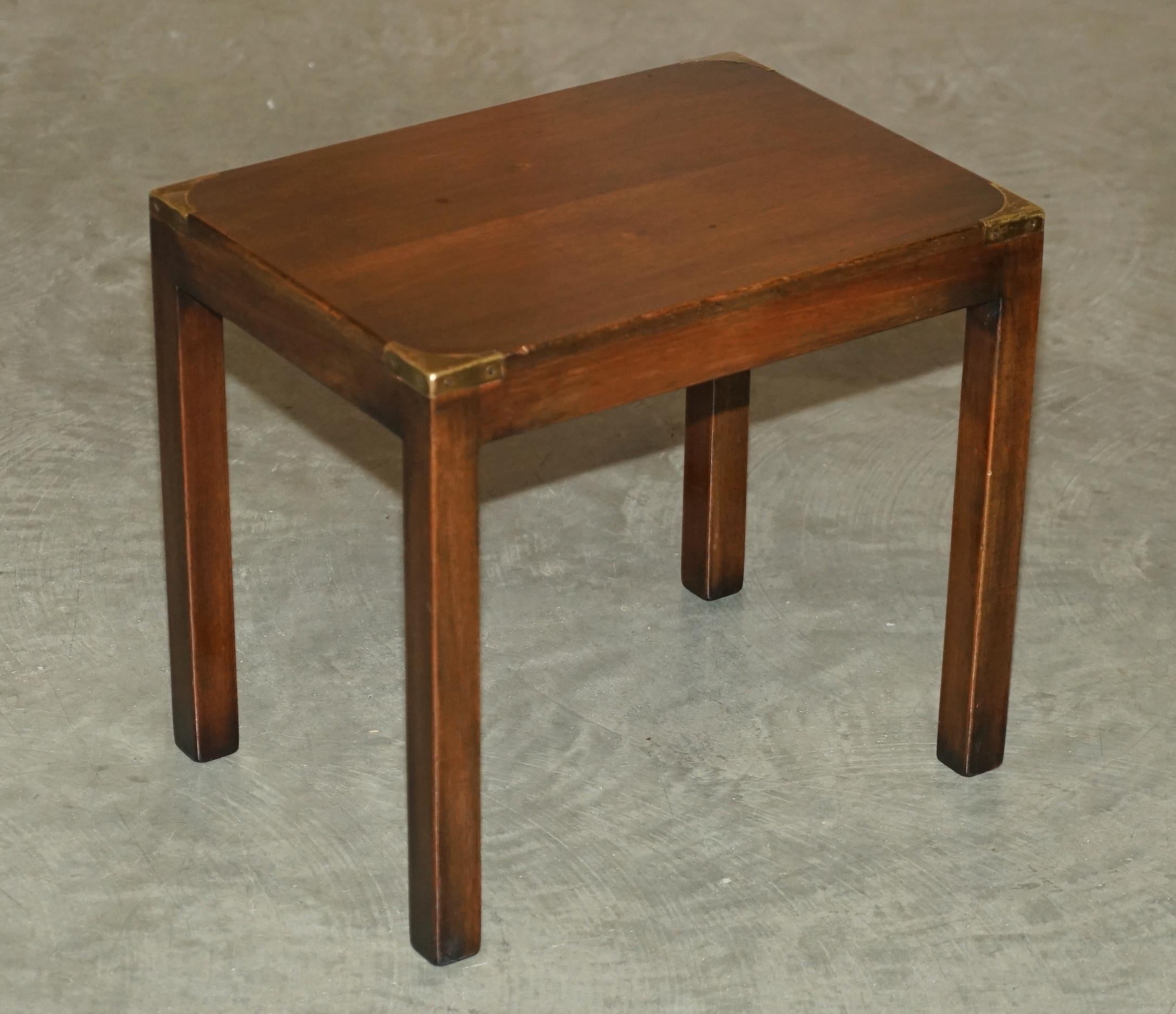 Lovely Harrods Kennedy Coffee & Side Table Nest of Tables Military Campaign For Sale 5