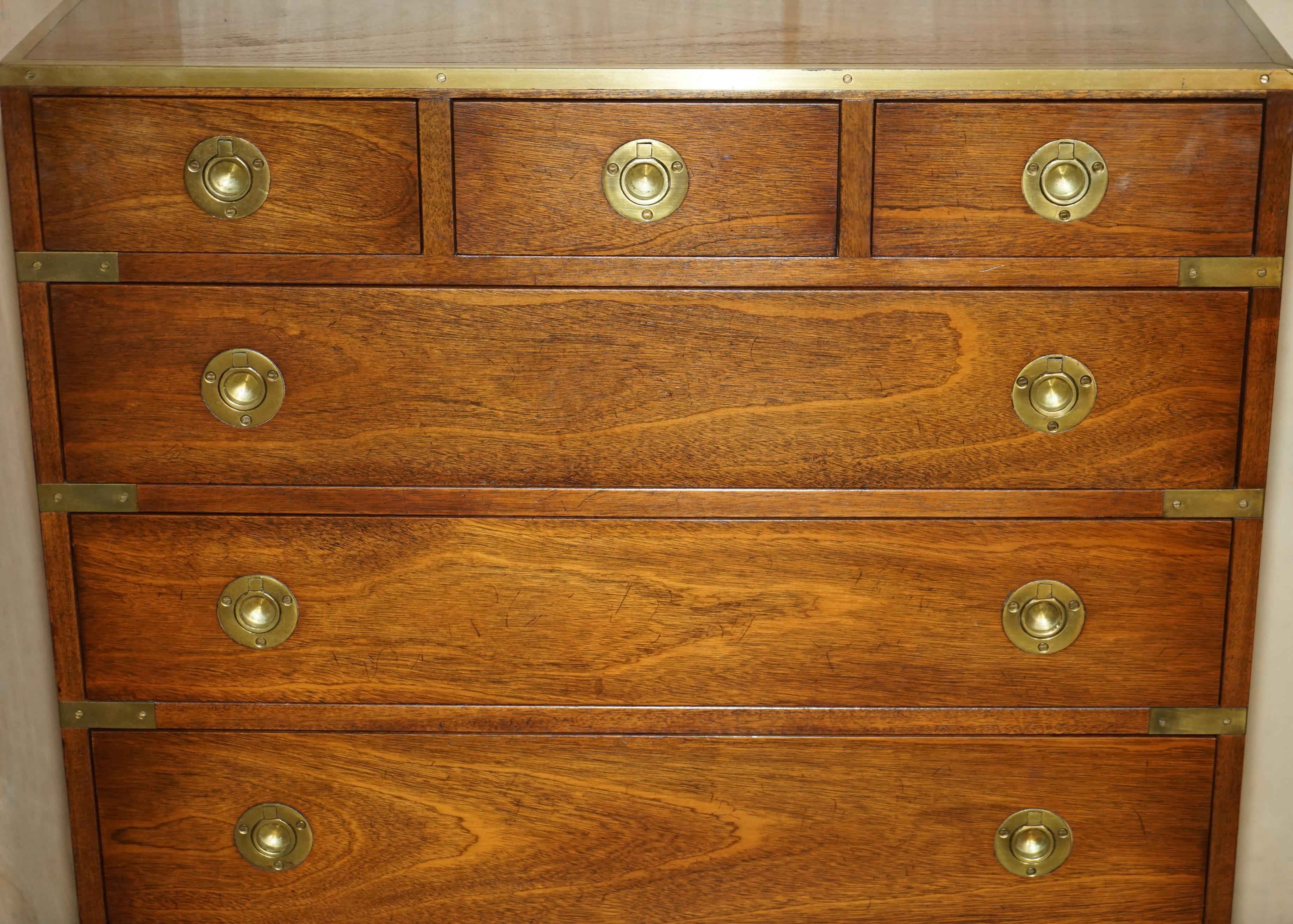 Lovely Harrods Kennedy Military Campaign Full Sized Chest of Drawers Must See For Sale 4