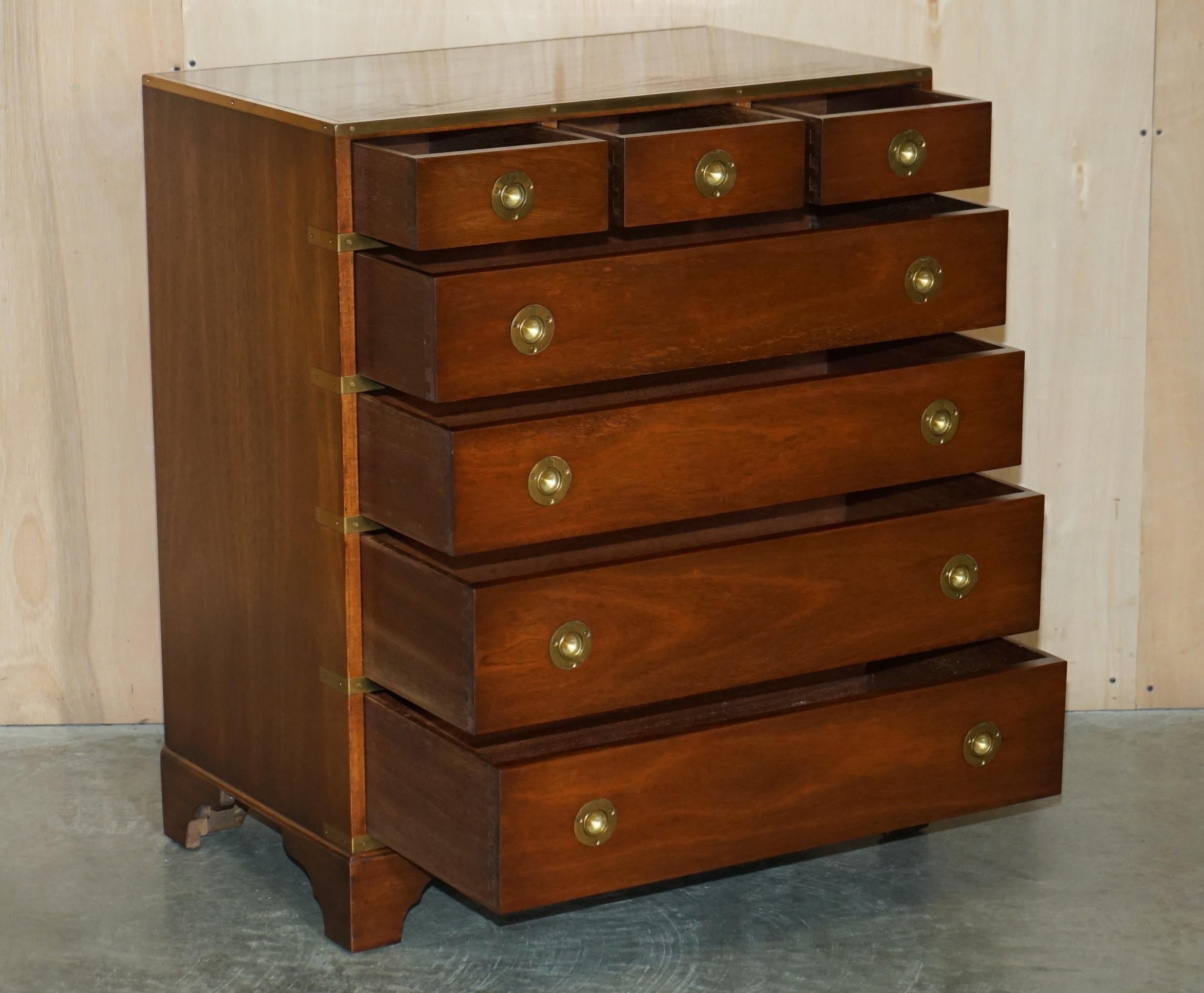 Lovely Harrods Kennedy Military Campaign Full Sized Chest of Drawers Must See For Sale 9