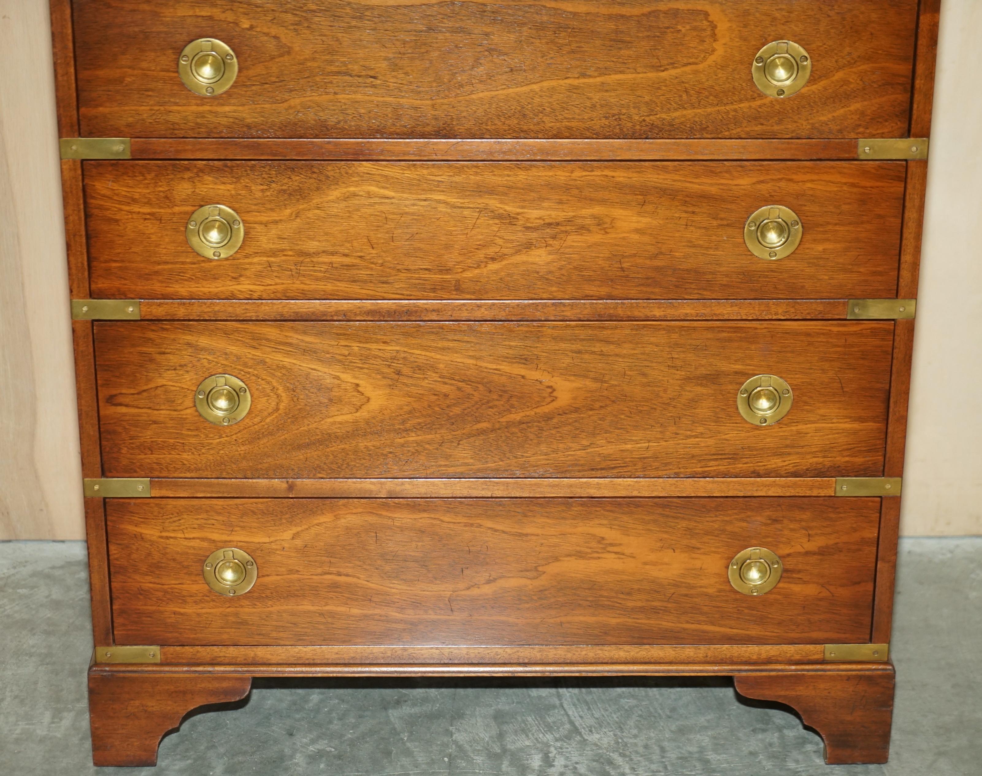 English Lovely Harrods Kennedy Military Campaign Full Sized Chest of Drawers Must See For Sale