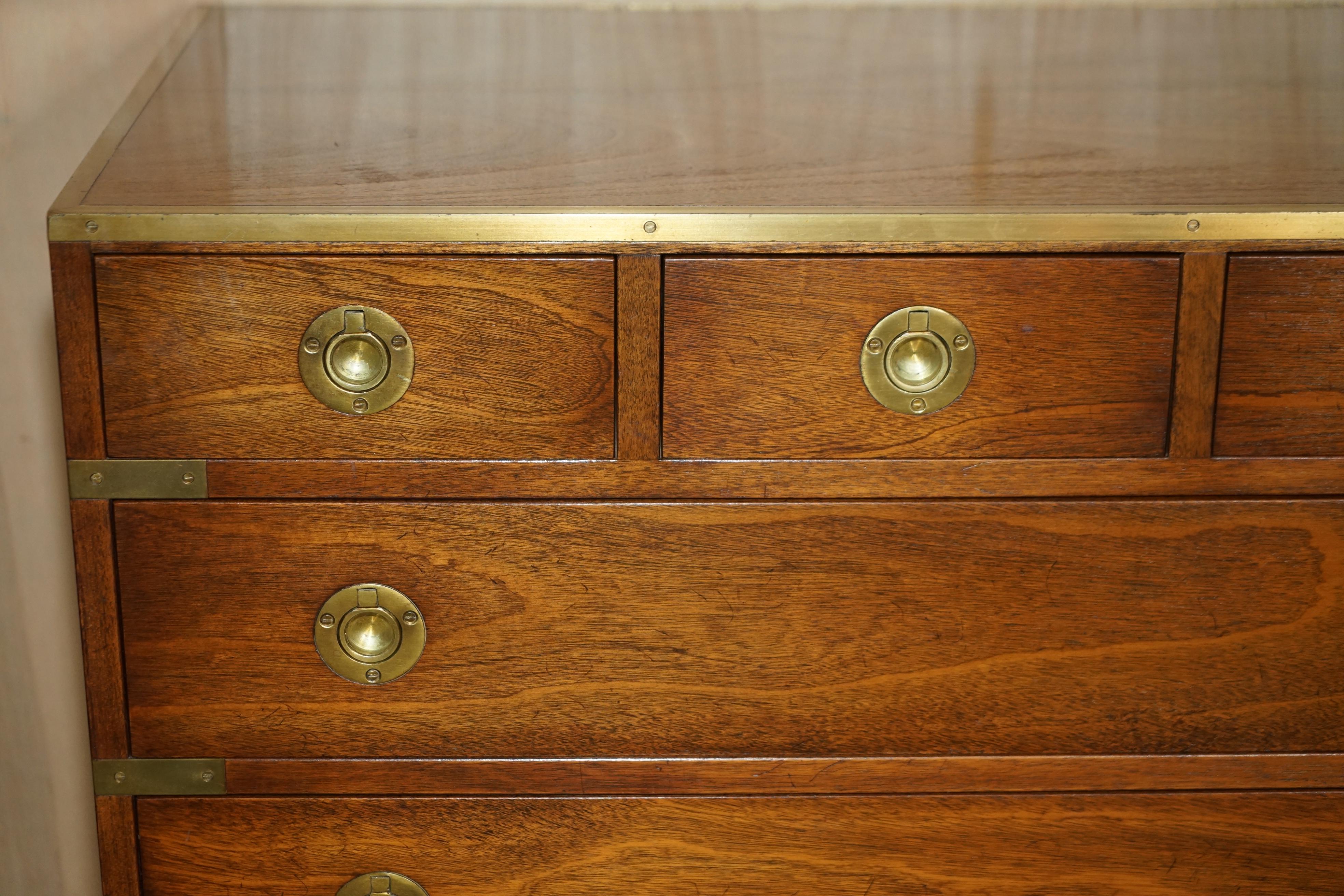 Lovely Harrods Kennedy Military Campaign Full Sized Chest of Drawers Must See For Sale 2