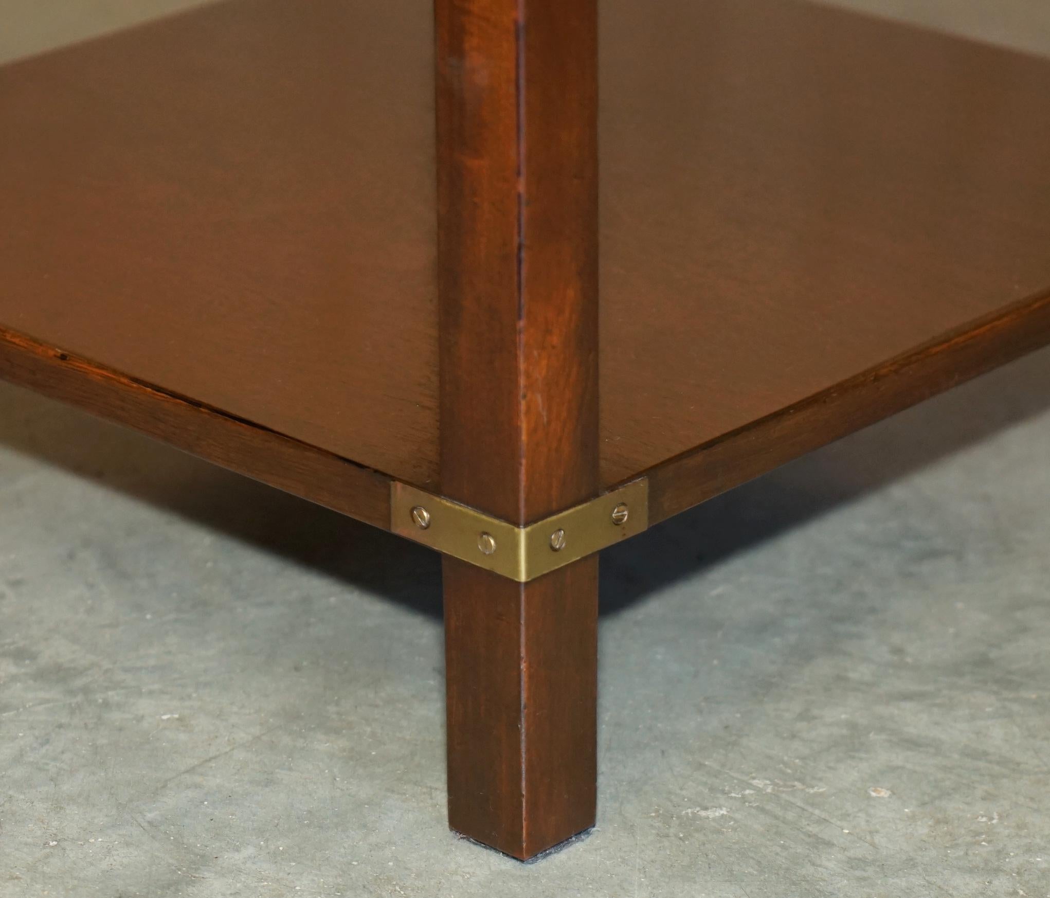 LOVELY HARRODS LONDON KENNEDY MILITARY CAMPAIGN TABLE D'ENTRÉE EN BOIS DUR SiDE en vente 2