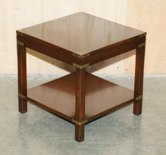 LOVELY HARRODS LONDON KENNEDY MILITARY CAMPAIGN HIGH SiDE END TABLE HARDWOOD