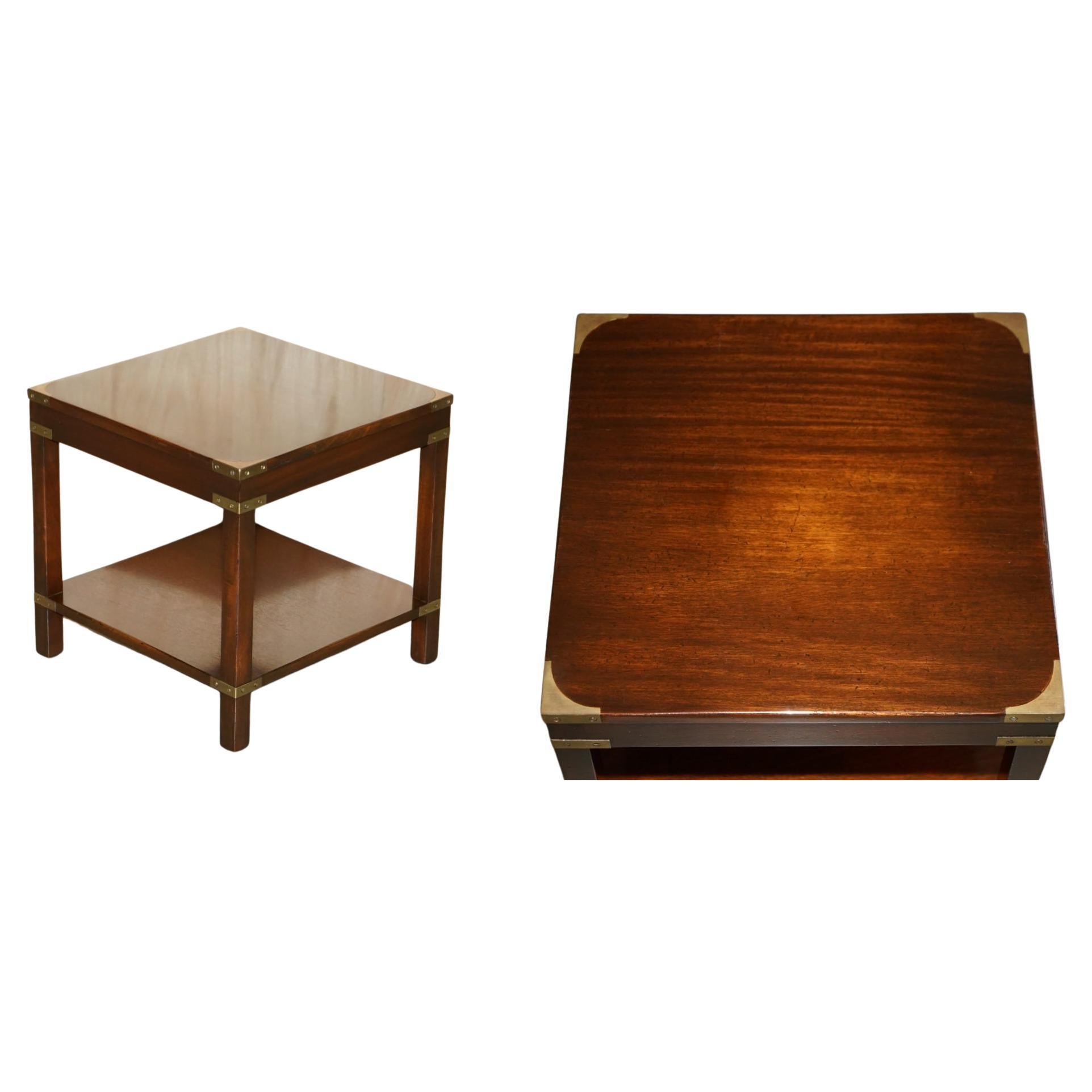 LOVELY HARRODS LONDON KENNEDY MILITARY CAMPAIGN HIGH SiDE END TABLE HARDWOOD