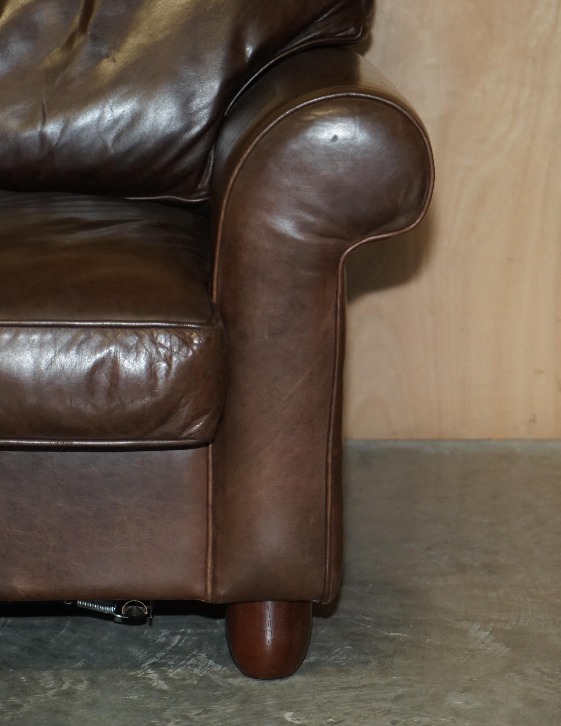 LOVELY HERITAGE BROWN LEATHER LAURA ASHLEY MORTIMER SOFABED IN SEHR GUTEM ZUSTAND im Angebot 1