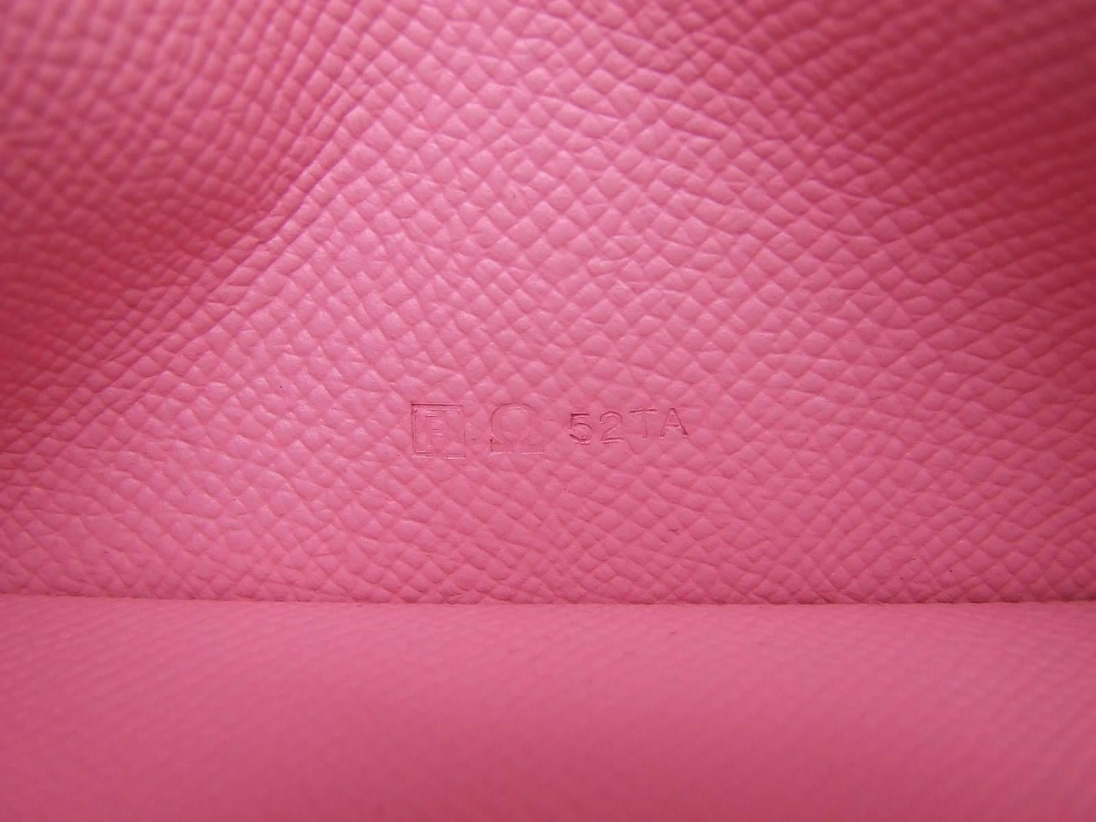 Women's Lovely Hermès Bearn Wallet Rose Confetti Pink Leather Phw