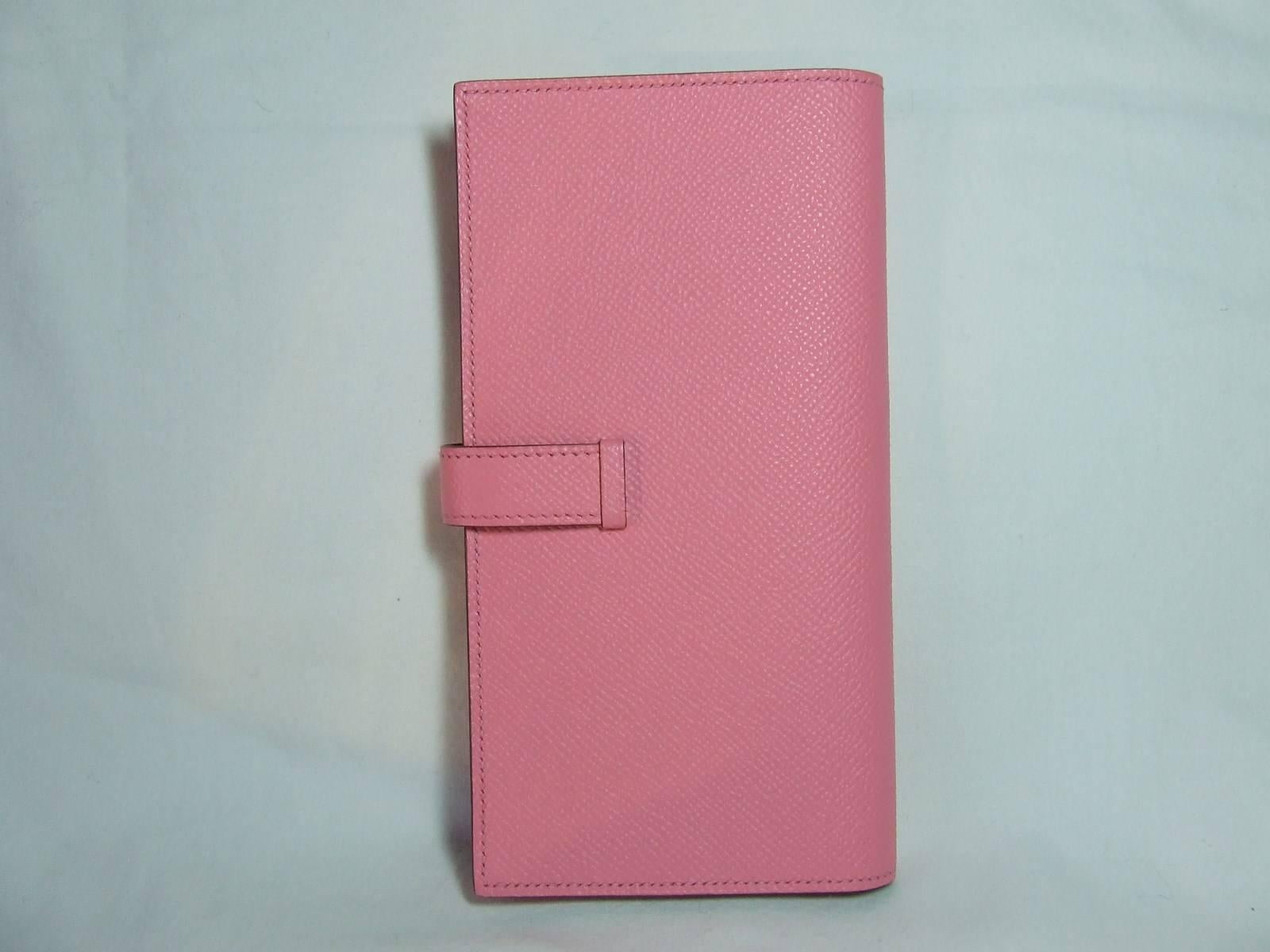 Lovely Hermès Bearn Wallet Rose Confetti Pink Leather Phw 1