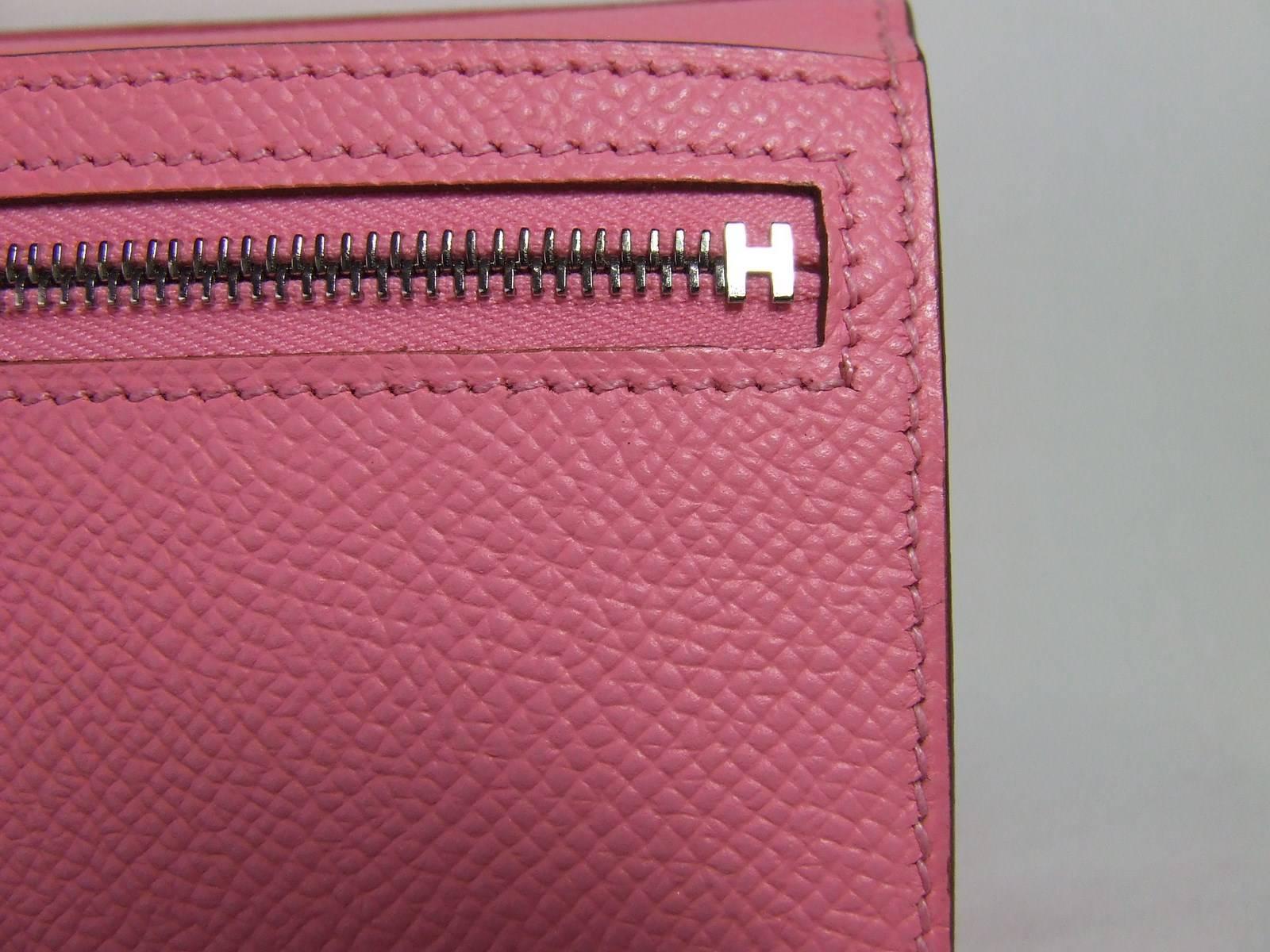 Lovely Hermès Bearn Wallet Rose Confetti Pink Leather Phw 3