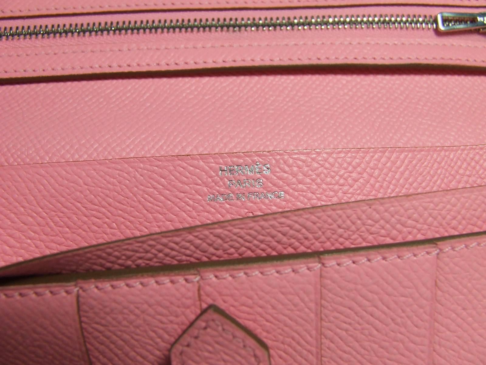 Lovely Hermès Bearn Wallet Rose Confetti Pink Leather Phw 4