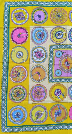 Lovely Hermès Cotton Scarf Belles du Mexique Jamin with Charm 66 cm