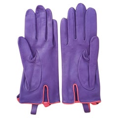 Lovely Hermès Gloves Purple Pink Leather Size 7.5