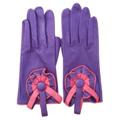 Lovely Hermès Gloves Purple Pink Leather Size 7.5