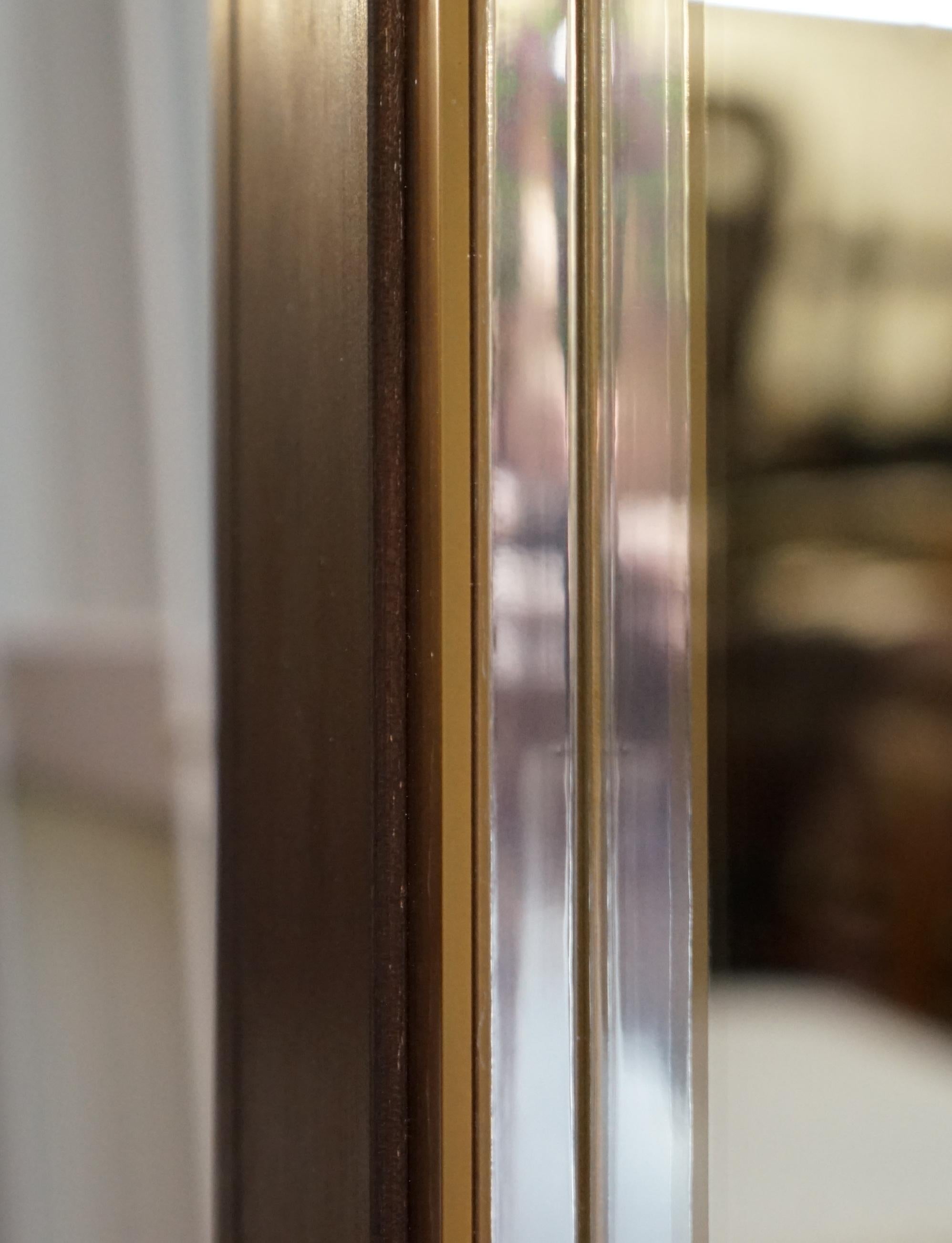 Lovely Huge Hardwood Full Length Mirror Gold-Plated Chrome Detailing For Sale 2