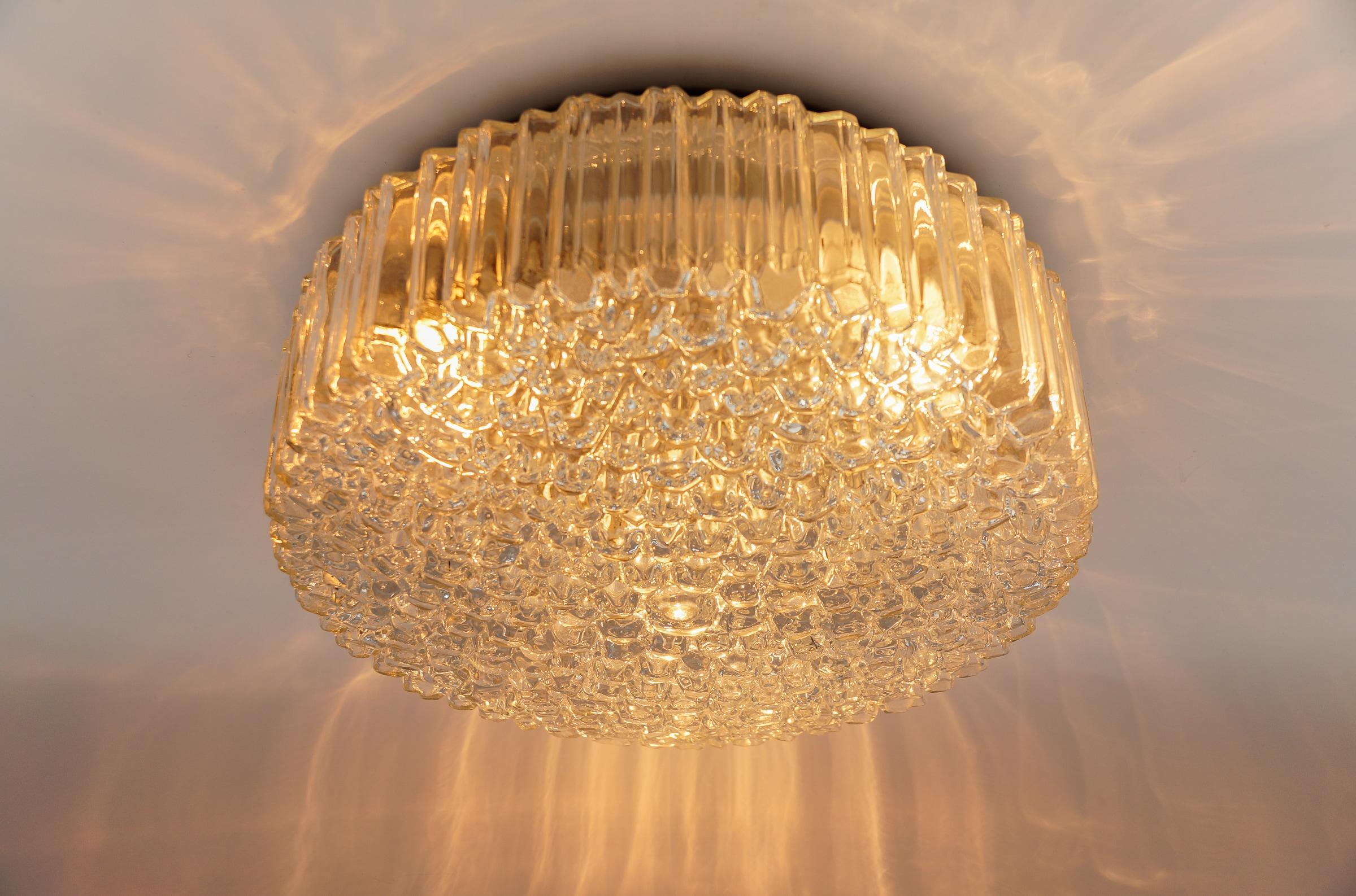 Lampada ad incasso in vetro a bolle d'aria di Helena Tynell per Limburg, G in vendita 3