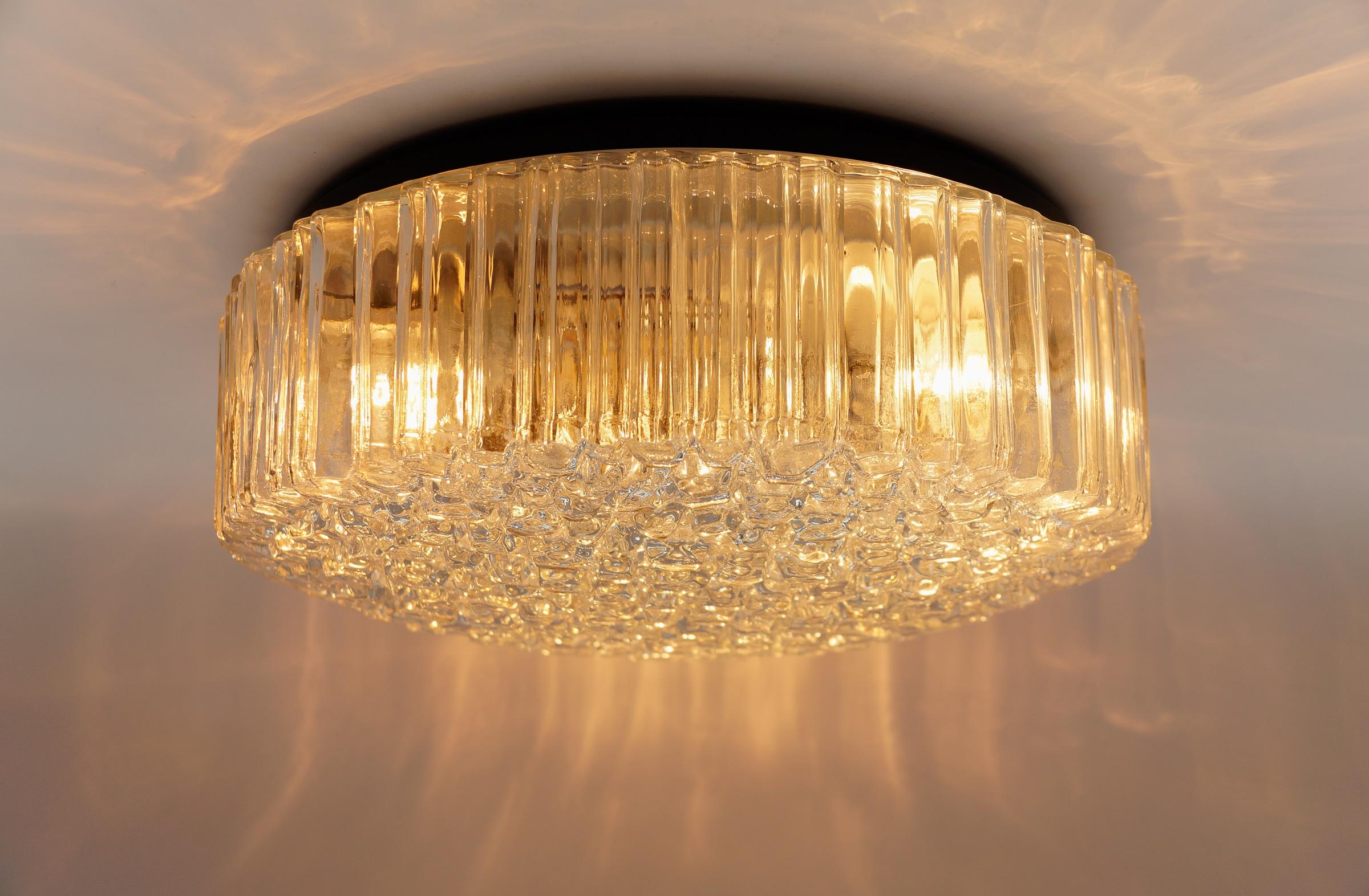 Lampada ad incasso in vetro a bolle d'aria di Helena Tynell per Limburg, G In condizioni buone in vendita a Nürnberg, Bayern