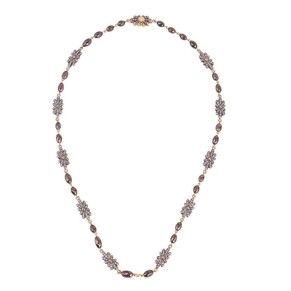 Halskette mit schönem Eis-Diamant- und Pavé-Diamant-Motiv (Art nouveau) im Angebot