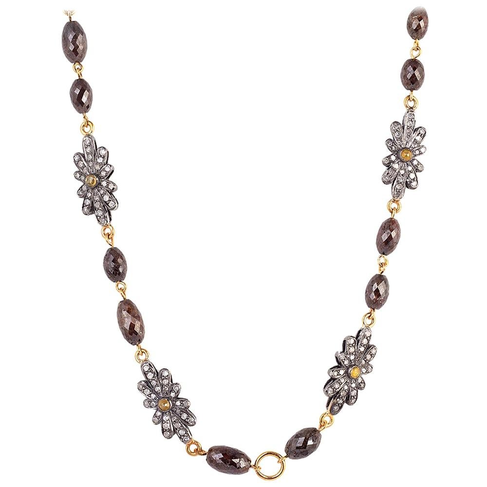 Halskette mit schönem Eis-Diamant- und Pavé-Diamant-Motiv im Angebot