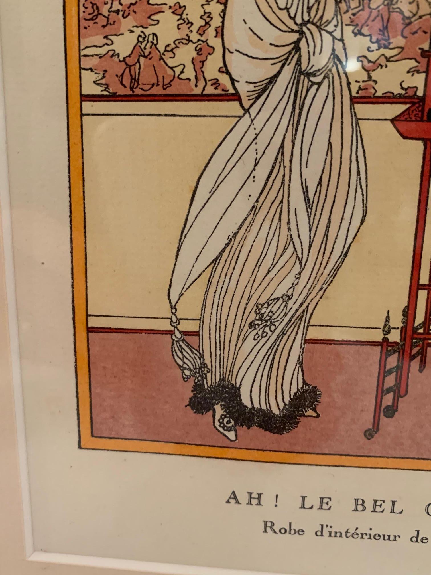 Lovely Illustration Print from French Gazette du Bon Ton For Sale 1