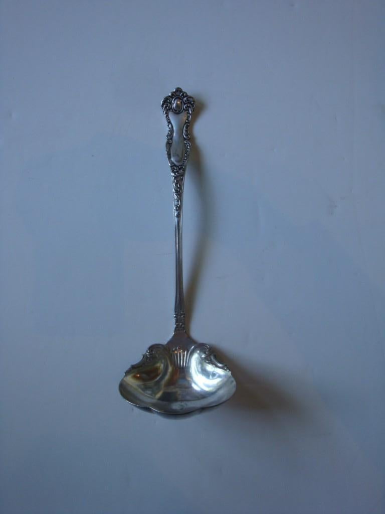 The Following Item we are offering is a RARE WILLIAM ROGERS ANTIQUE SILVER SOUP SPOON LADEL!!!! Piece is Beautifully adorned and Finely Detailed in the Rococo Manner. Each Signed and Stamped 