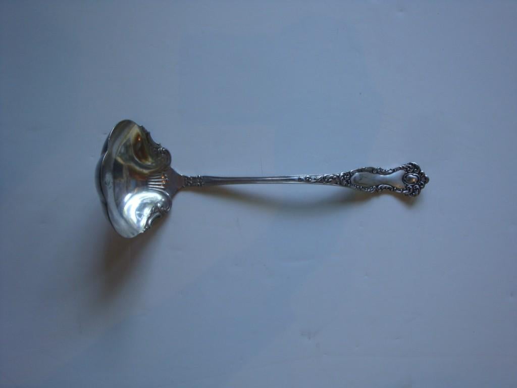 English Lovely Impressive Rare William Rogers Antique Silver Soup Spoon Ladle