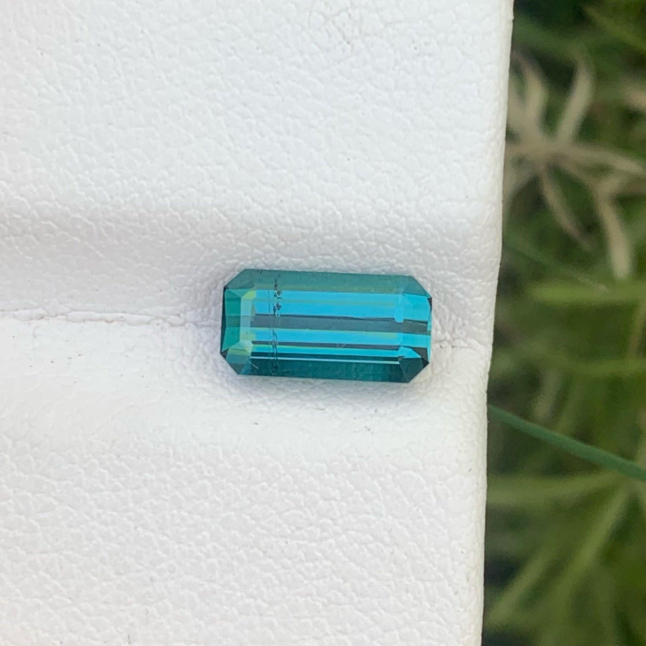 Emerald Cut Lovely Indicolite Loose Tourmaline Gemstone 1.50cts Finegems For Sale