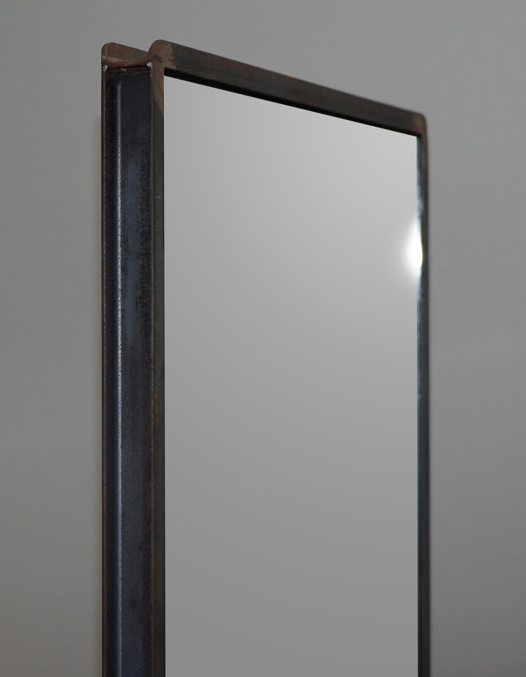 Lovely Industrial Steel Framed Double Sided Cheval Floor Standing Full Mirror 1