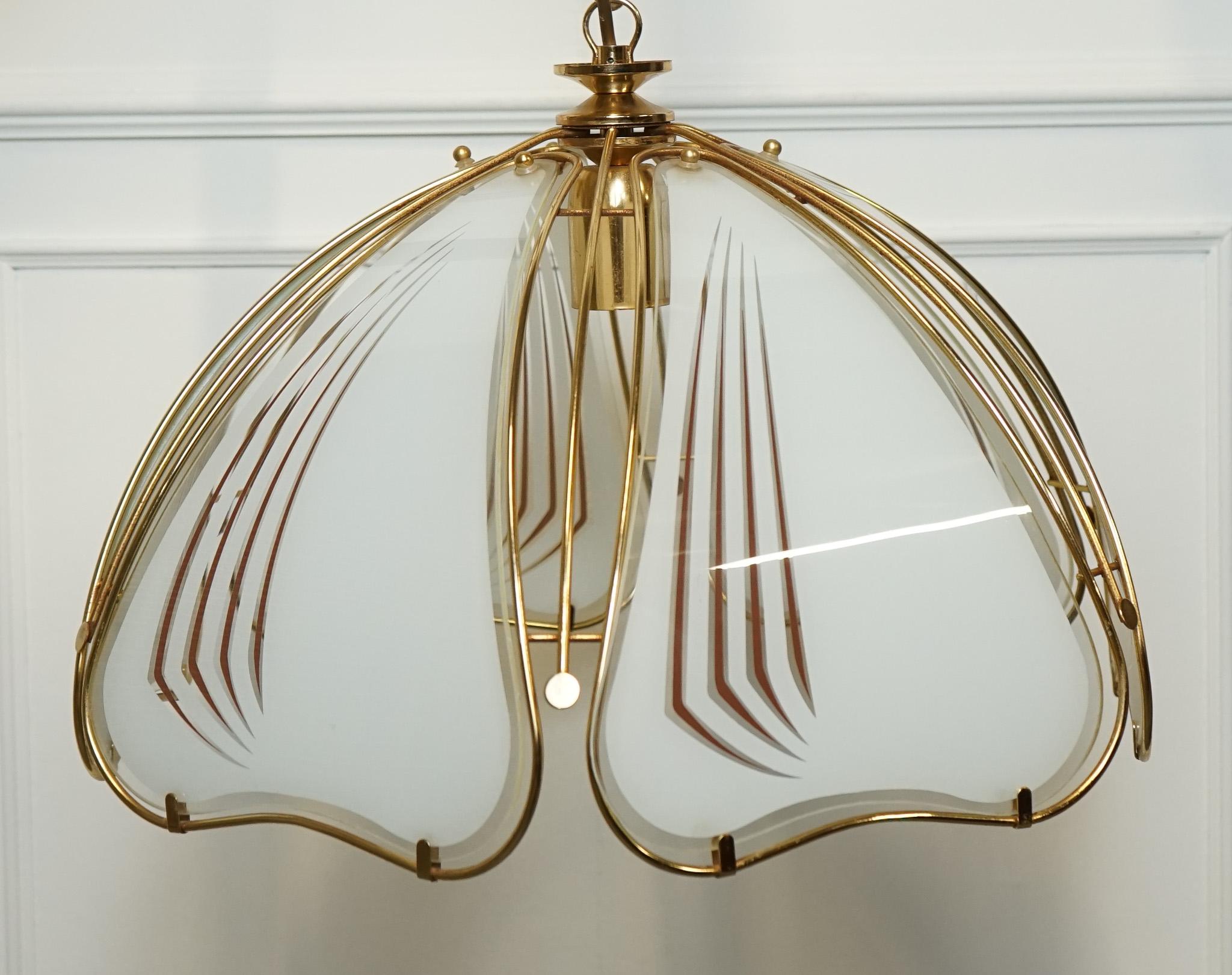 Hand-Crafted LOVELY ITALIAN ART DECO STYLE CHANDELiER LAMP For Sale