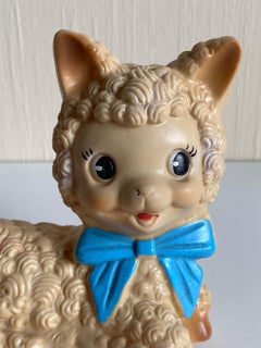 Lovely Italian Midcentury Rubber Toy,  Lamb, Ca. 1950s