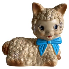 Lovely Italian Midcentury Rubber Toy,  Lamb, Ca. 1950s