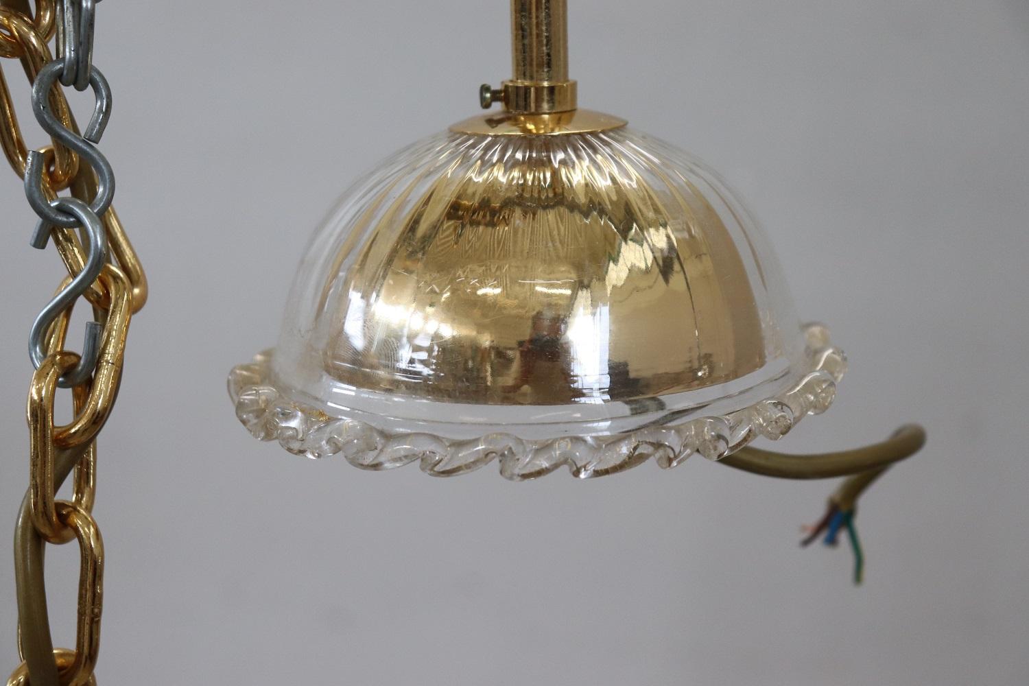 Lovely Italian Transparent Murano Glass Chandelier 8