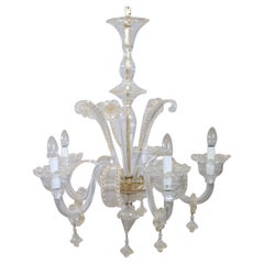 Lovely Italian Transparent Murano Glass Chandelier