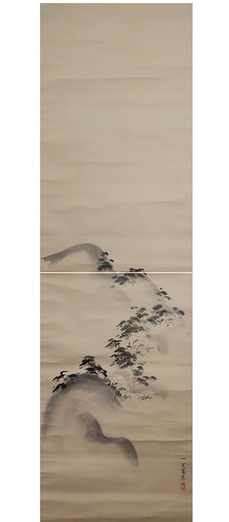 Lovely Japanese 18th c Edo Scroll by  Ukita , Landscape 19 In Good Condition For Sale In Amsterdam, Noord Holland