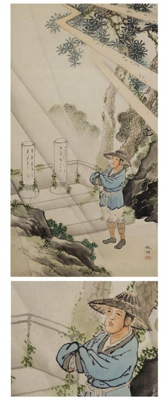 Lovely Japanese 19/20th c Scroll by Matsumoto Fuko Nihonga Landscape Autumn