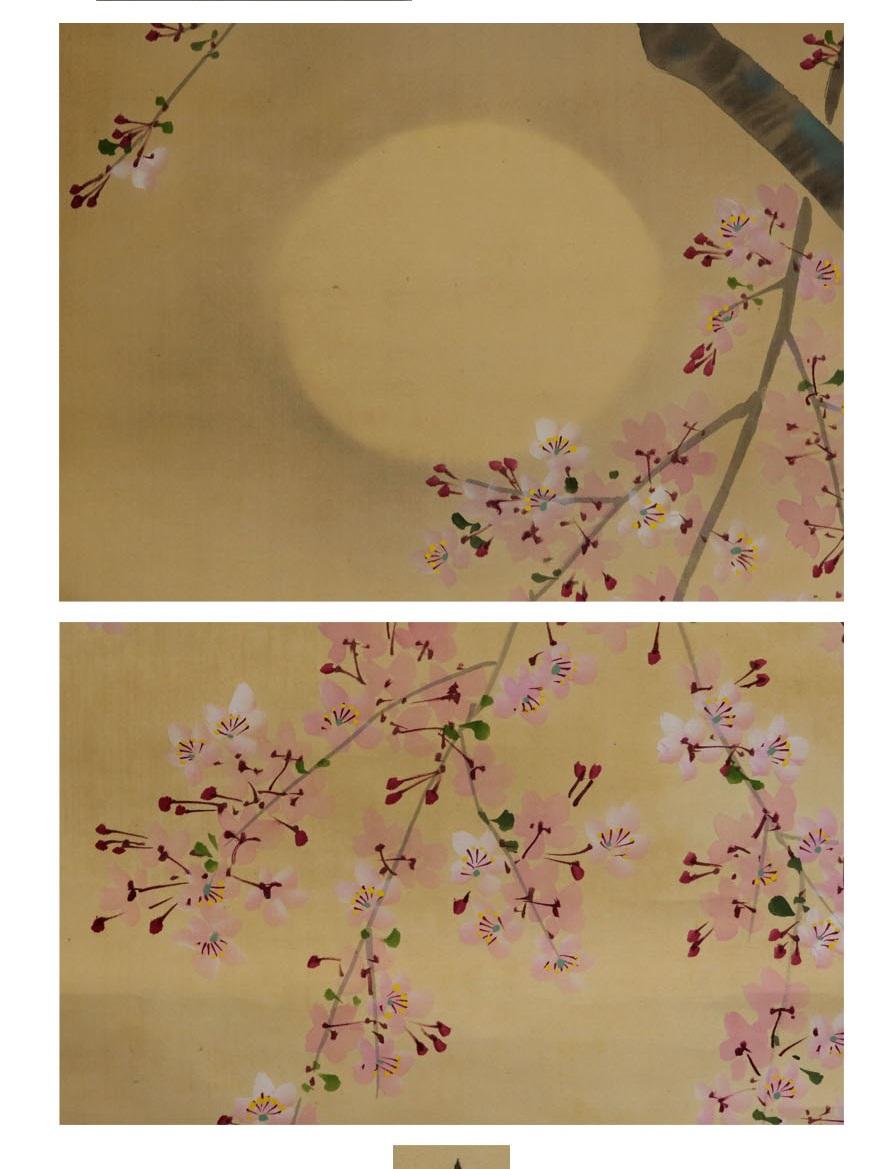 L'œuvre suivante est une magnifique illustration de l'aspect fantastique des cerisiers en fleurs la nuit,
créé par Shuko Nakayama . Shuko Nakayama était un peintre nihonga et un dessinateur d'estampes actif au début du XXe siècle. Né à Tokyo en