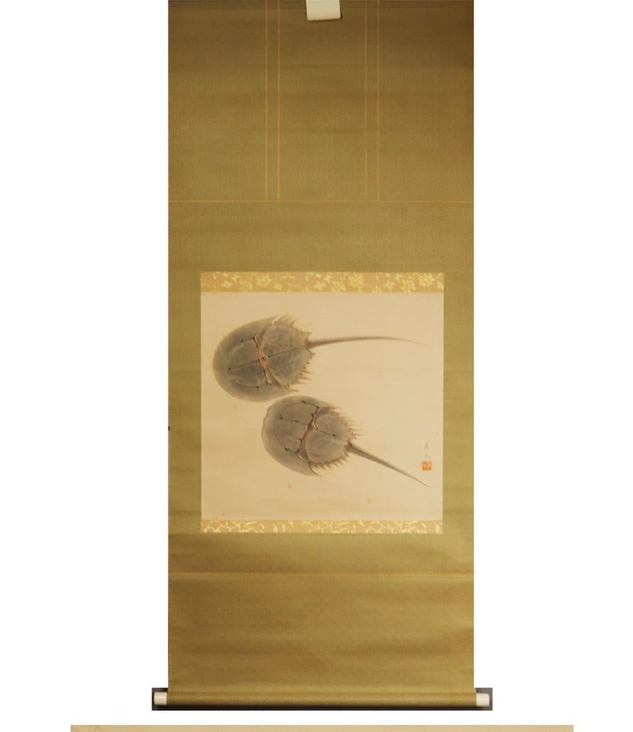 XVIIIe siècle et antérieur Ravissante rouleau japonais du 20e siècle par Hisato Miyao (1912-1997), bâtons de casque  en vente