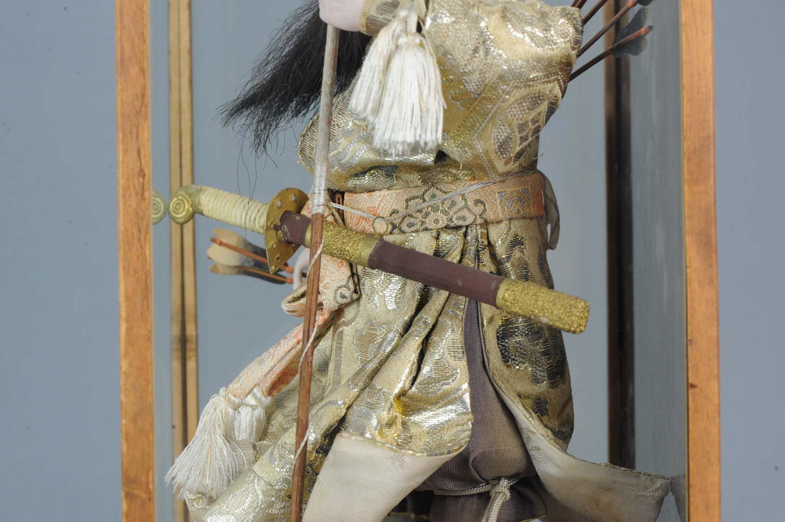 Lovely Japanese Ningyo Doll/Tanaka Doll of Samurai Warrior, 19th/20th Century In Good Condition For Sale In Amsterdam, Noord Holland
