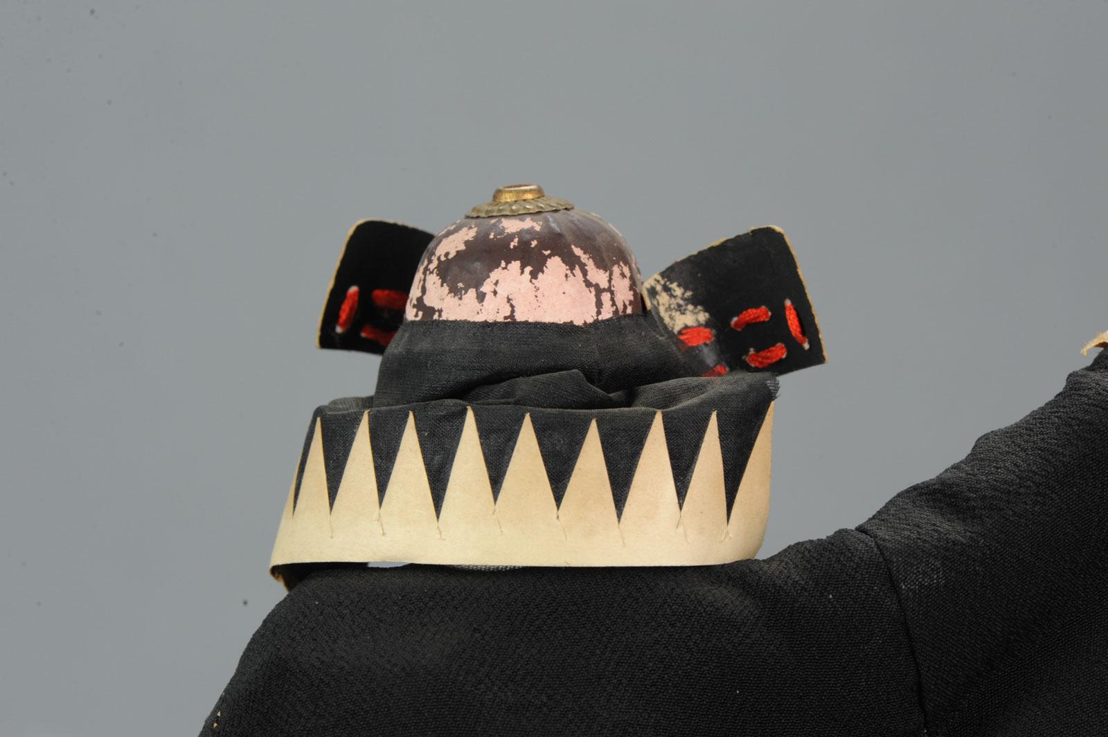 Schöne japanische Ningyo-Puppe, Tanaka-Puppe, Samurai-Krieger, 19.-20. Jahrhundert 3