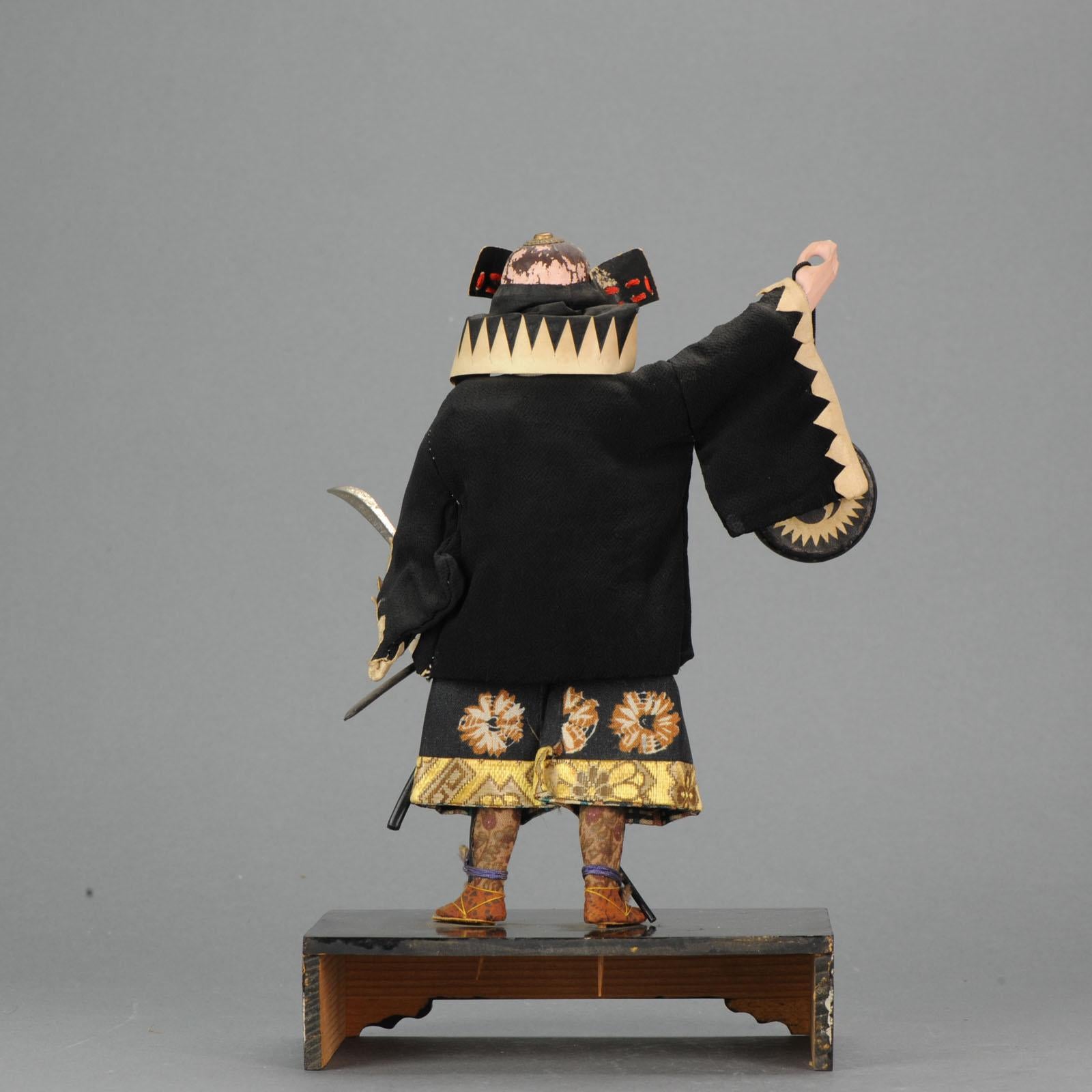 Schöne japanische Ningyo-Puppe, Tanaka-Puppe, Samurai-Krieger, 19.-20. Jahrhundert (Japanisch)